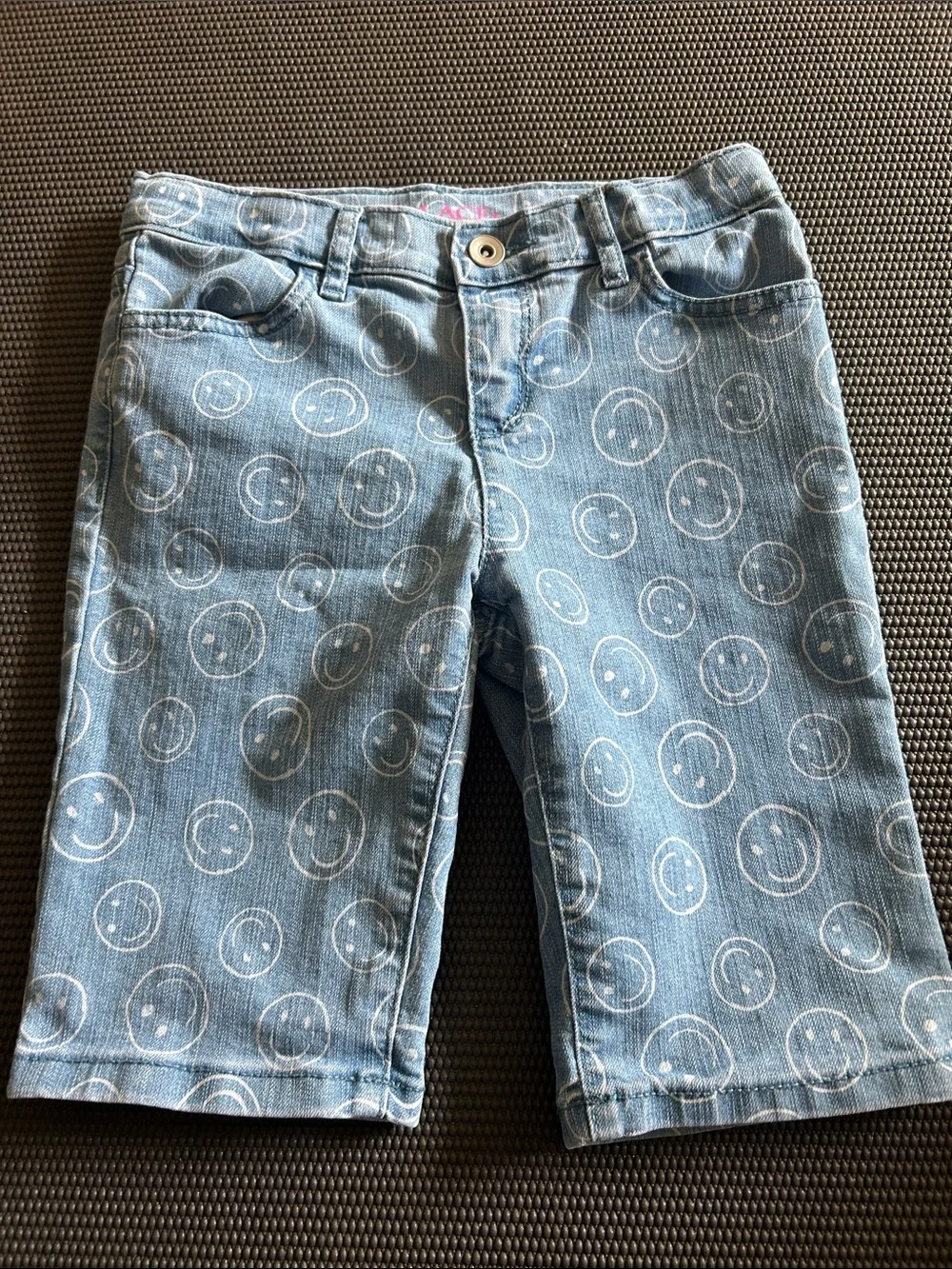 The Children's Place Light Blue Denim Smiley Print Shorts